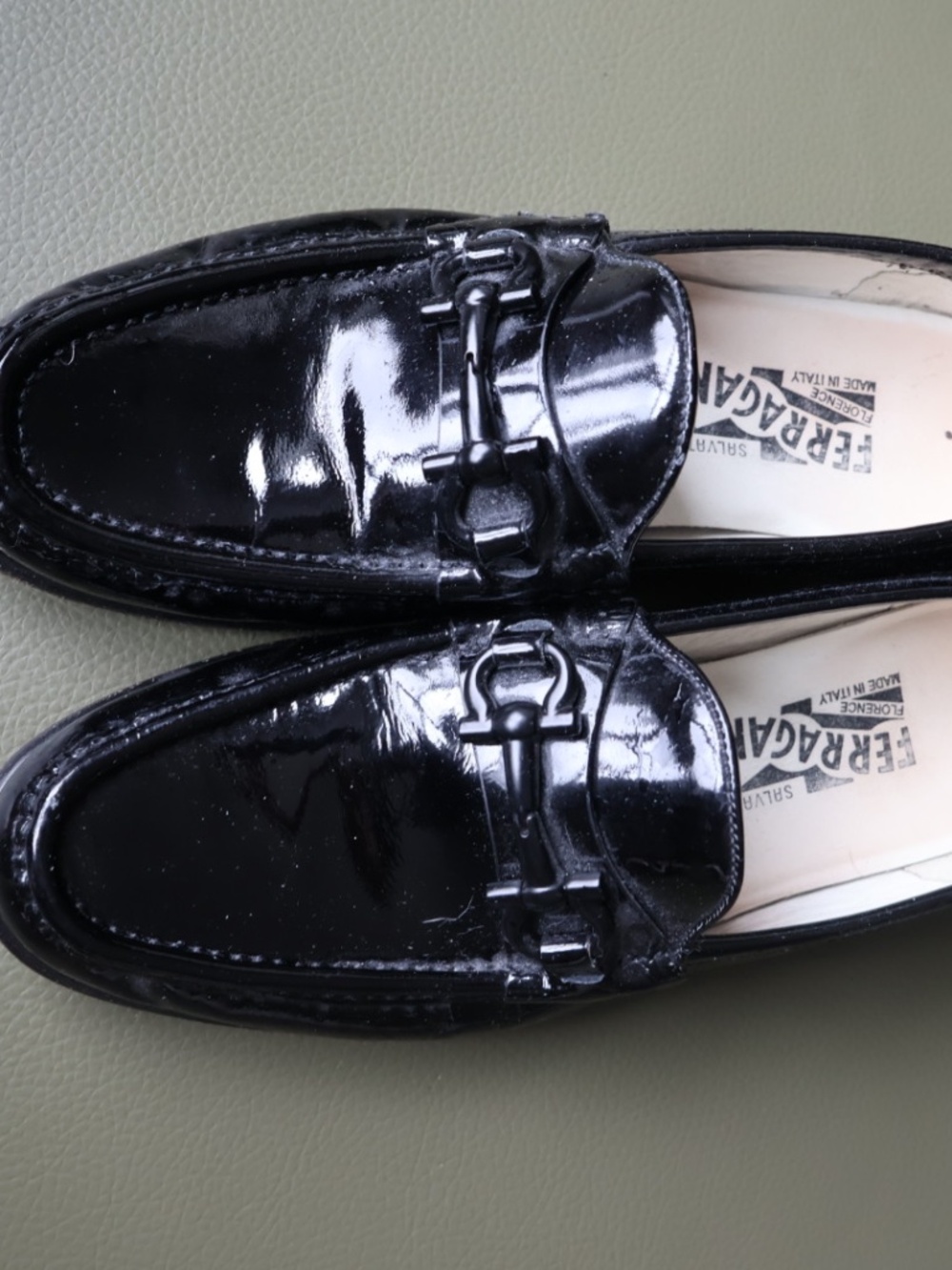 Patent Leather Black Ferragamo Women's Loafers Size 6